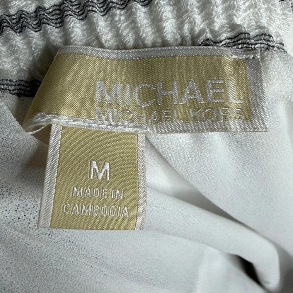 Michael‎ Kors Striped Mini Skirt size Medium White/ Gray